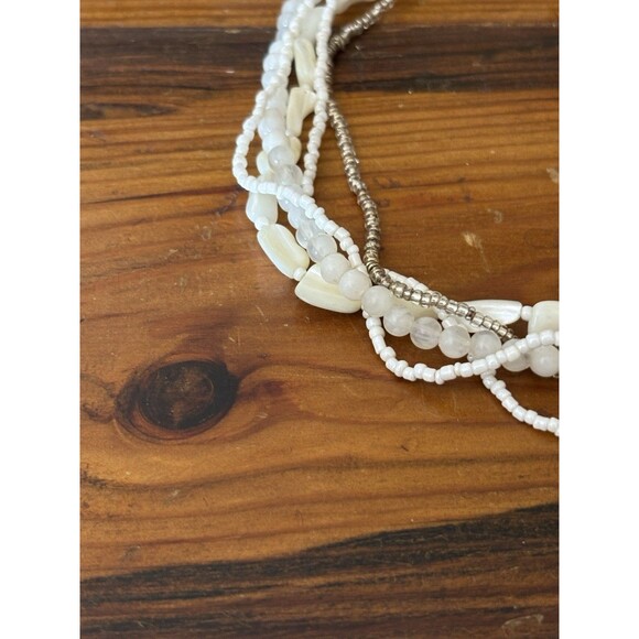 Vintage VJ Victor Jansen 5 String Necklace White Beaded - Picture 6 of 14
